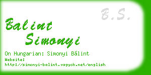 balint simonyi business card